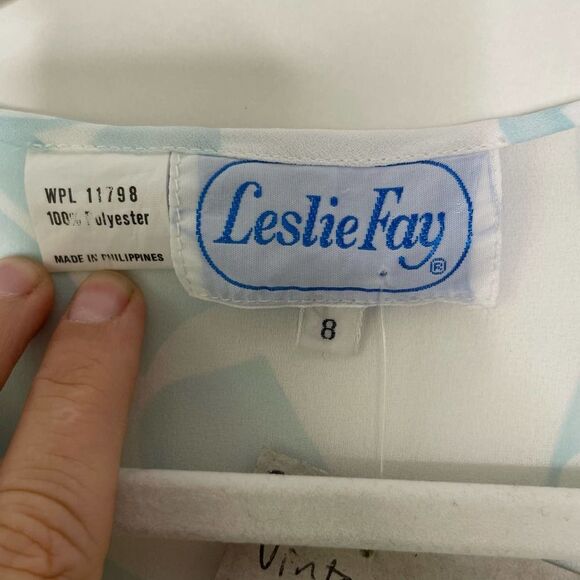 Vintage Leslie Fay Y2k D Floral Poly Crepe Dress sz. 8 #EE - Picture 4 of 10